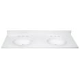 thumbnail image 5 of Design House Cultured Marble Double Sink 61" Vanity Top with Backsplash and Pre-Drilled 8" Widespread Mounts, White, 5 of 18