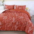 thumbnail image 4 of URBONUR 5-Pieces Burnt Orange Floral Bedding Comforter Sets King Botanical Bed in A Bag for Women Men Branches Leaves Bedding Sets for Women Men, 4 of 8