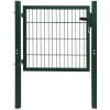 vidaXL Fence Gate Green Metal Fence Post for Outdoor Doorway Garden Gate (Single)