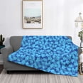 thumbnail image 2 of Uemuo Blue Maple Leaf Printed Throw Blanket for Couch, Fluffy Fuzzy Blankets for Bed, Sofa, Cozy Flannel Faux Fur Blanket-40"x30", 2 of 6