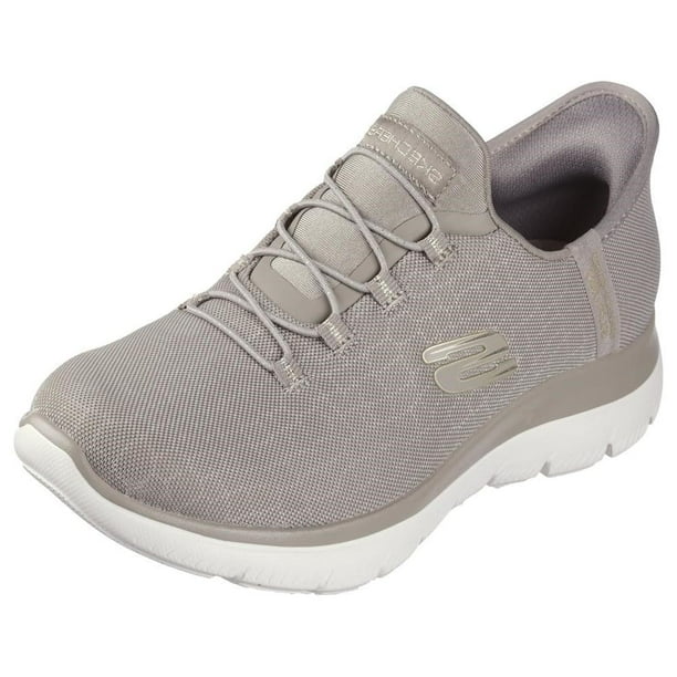 Zapatilla Skechers Summits Classy Night con manos libres para mujer, color topo