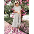 thumbnail image 3 of Dresses for Women Summer Casual Boho Dress Floral Print Ruffle Sleeve Midi Beach Dresses, 3 of 6