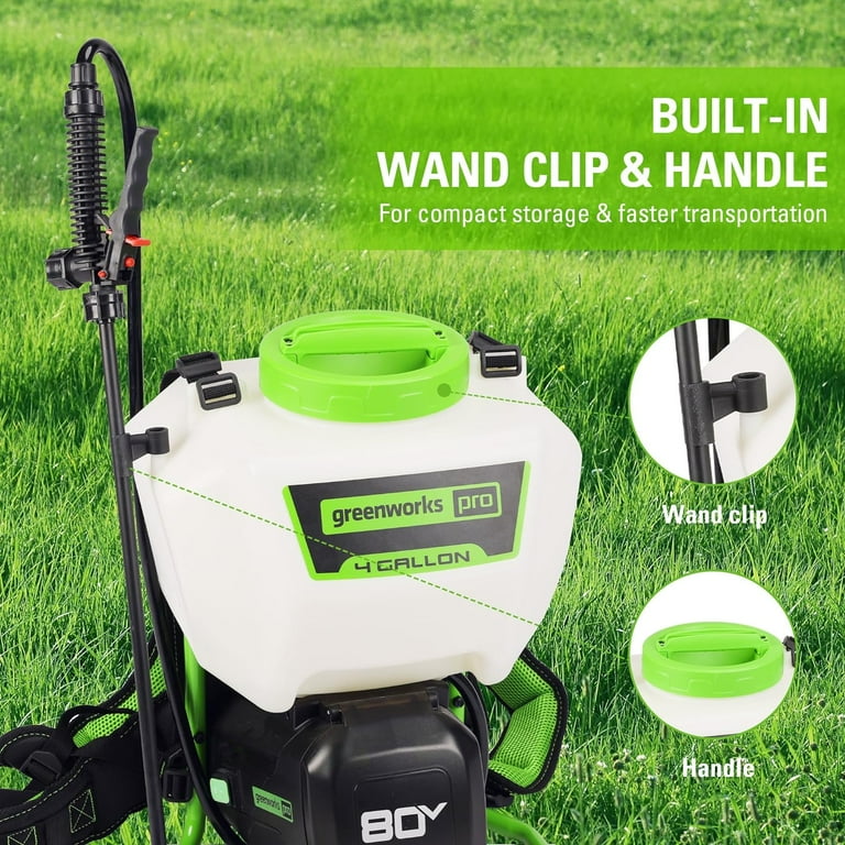 Greenworks 80V Backpack Sprayer 4 Gallon,Battery Powered Backpack