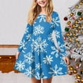 thumbnail image 2 of Karoyedx Kids Christmas Dresses for Girls Little Girl Dresses Girls Long Sleeve Dress Fall Winter Ruffle Front Button Casual Cotton Dresses Blue Size,15-16 Years, 2 of 5