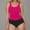 Hot Pink, variant on Yotami Women's High Waisted Tankini Top Bikini Set with Removable Padded, Solid Color Swimwear for Holiday, Hot Pink