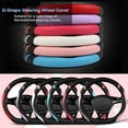 thumbnail image 5 of D-Shaped Flat Bottom Steering Wheel Cover, Men Women Girl Stylish Car Accessory Non-Slip Car Interior Accessories (Black), 5 of 12