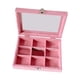 thumbnail image 1 of Estuche organizador de joyas y pendientes con tapa transparente de terciopelo rosa y múltiples rejillas, elegante 9 rejillas, 1 of 6