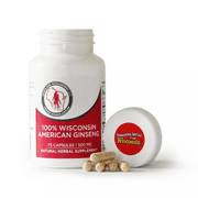 American Ginseng Capsules 100% Pure, Energy Boster 75 Ct