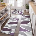 thumbnail image 2 of Purple Leaf Pattern Kitchen Rugs Sets Of 3,Kitchen Runner Rugs Non Skid Washable,Decorative Kitchen Floor Mats for Kitchen,Sink,Laundry,17"x30"+ 17"x47" + 17"x59", 2 of 6