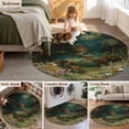 thumbnail image 5 of Round Rug 5Ft Washable Non-Slip, Forest Circle Area Rugs for Living Room Bedroom, Spring Oil Painting Country Cabin Trees Flower Indoor Floor Mats Carpet Runner for Home Decor Aesthetic, 5 of 8