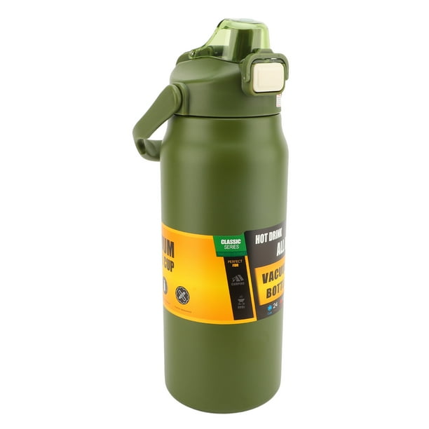 Botella De Agua Aislada De 1500 Ml Conpa De Pajita - Botellas De Agua De Acero Inoxidable 304 Con Boca Ancha, Botella De Agua Para Hombres, Mujeres, Gimnasio, Fitina, Oficina