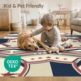 thumbnail image 4 of ODIKA 9'x12' Washable Area Rug Vintage Athletic Crest With Striped Banner Border Baseball Field Sport Playful for Great Room, Indoor Concept, Large Living Low Pile, Flatwoven, 4 of 7