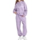 thumbnail image 4 of Conjunto de sudadera con capucha de manga larga para niños con estampado en forma de corazón y pantalones deportivos con lazo en las piernas, conjunto deportivo informal de dos piezas para niños, poli, 4 of 5