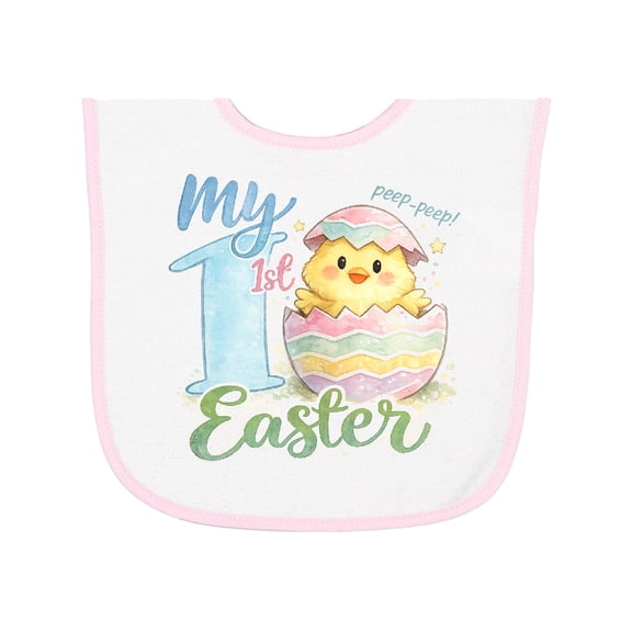 Inktastic My 1st Easter Chick Baby Baby Terry Cloth Bib