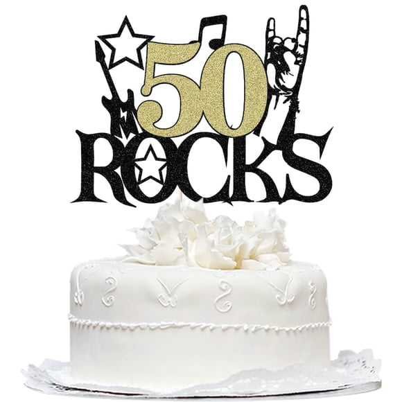 Tema de rock and roll para guitarra Cake Topper Bekaterea 50 Rocks