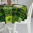 thumbnail image 4 of St. Patrick''s Day Round Tablecloth 60 Inch Green Shamrock Floral Round Tablecloth Washable Microfiber Tablecloth Decorative Table Covers for Picnic Party, XT-02, 4 of 7