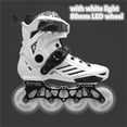 thumbnail image 2 of Chaussures de Skate LED 80mm pour Roller en Ligne FSK Slalom Blanc Rouge Bleu Rose Coloré Flash 4 Roues / 3 Vitesses, 2 of 5