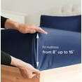thumbnail image 6 of CGK Linens 6-Piece Breathable and Cooling Sheet Set With Extra Matching Pillowcases - Full Size Bed Sheets Fits 8"-16" Mattresses, Navy Blue, 6 of 7