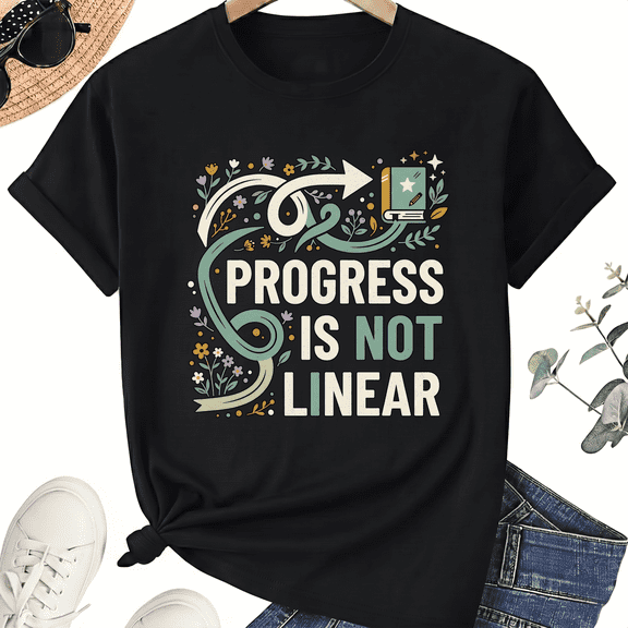 Special Education Teacher T-Shirt, Progress Floral Arrow Graphic, Unisex 100% Cotton Short Sleeve Tee