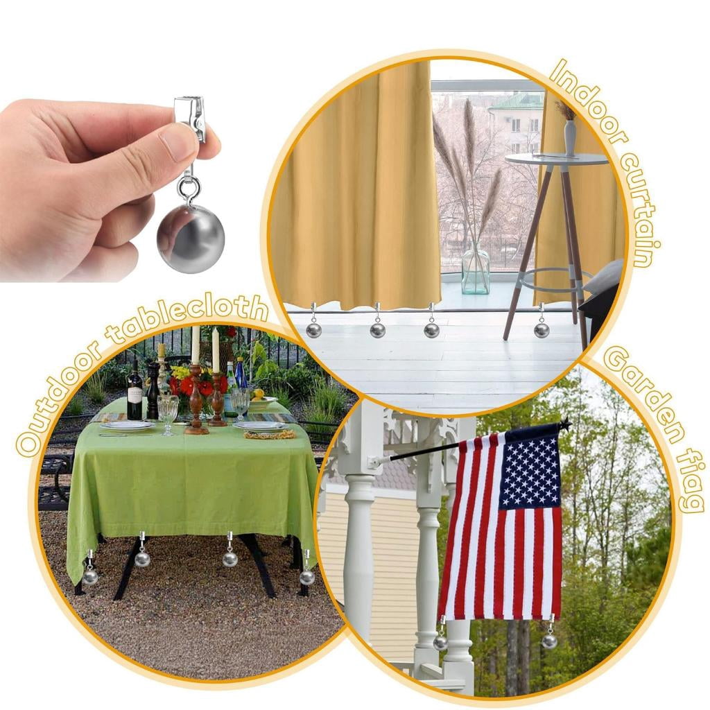 12Pcs Heavy Duty Curtain Weights Drapery Clip Keeping Curtain Panel Straight,Keep Outdoor Curtains Flag from Waving