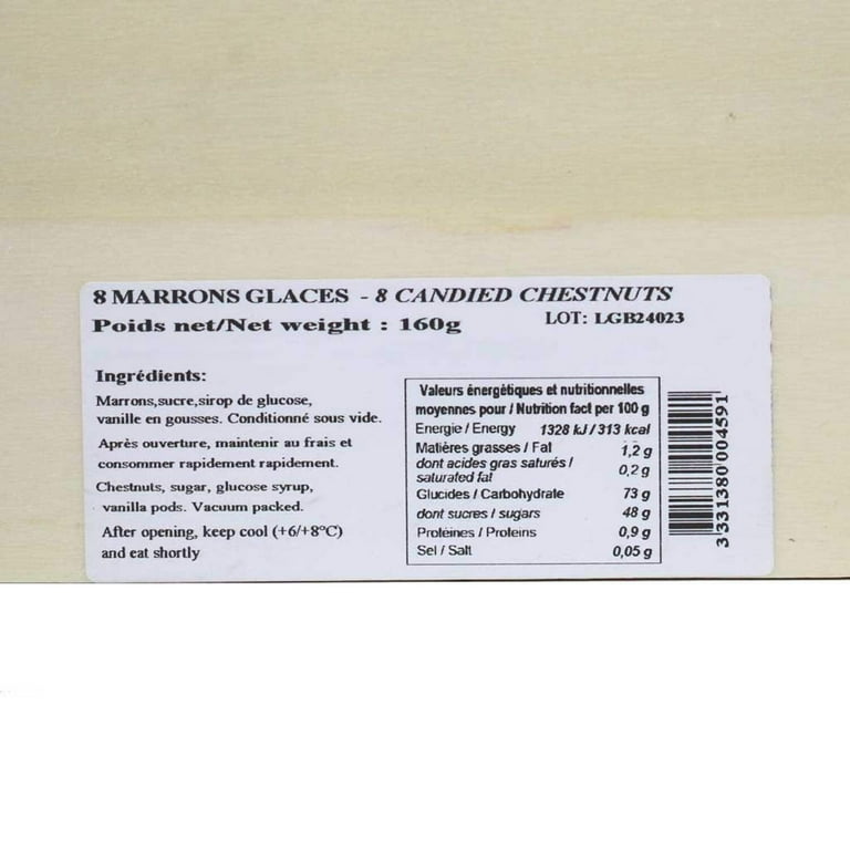 Marrons Glaces in Wooden Box by Corsigilia - 8 Piece (160