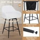 thumbnail image 3 of Historyli Juego de 2 taburetes de Bar giratorios Modernos de 66 cm de Altura para Isla de Cocina,taburetes de Tela Sherpa tapizados con Respaldo y Patas de Metal,Blanco, 3 of 7