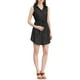 thumbnail image 5 of Vestido de camisa de mezclilla sin mangas con cuello, botones y cinturón para mujer Inspire Chic, color negro, 5 of 7
