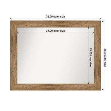 Amanti Art Custom Wall and Bathroom Mirror (30.5 x 39.5 in.), Owl Brown Frame