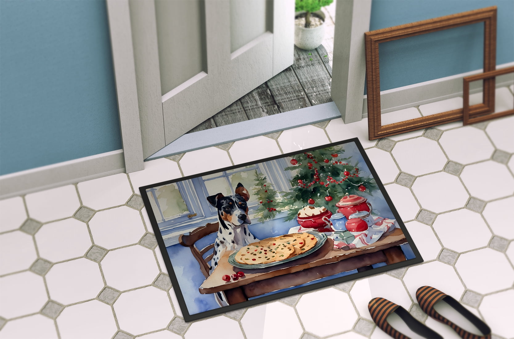 Carolines Treasures DAC3758MAT 18 x 27 in. Unisex Catahoula Christmas Cookies Doormat