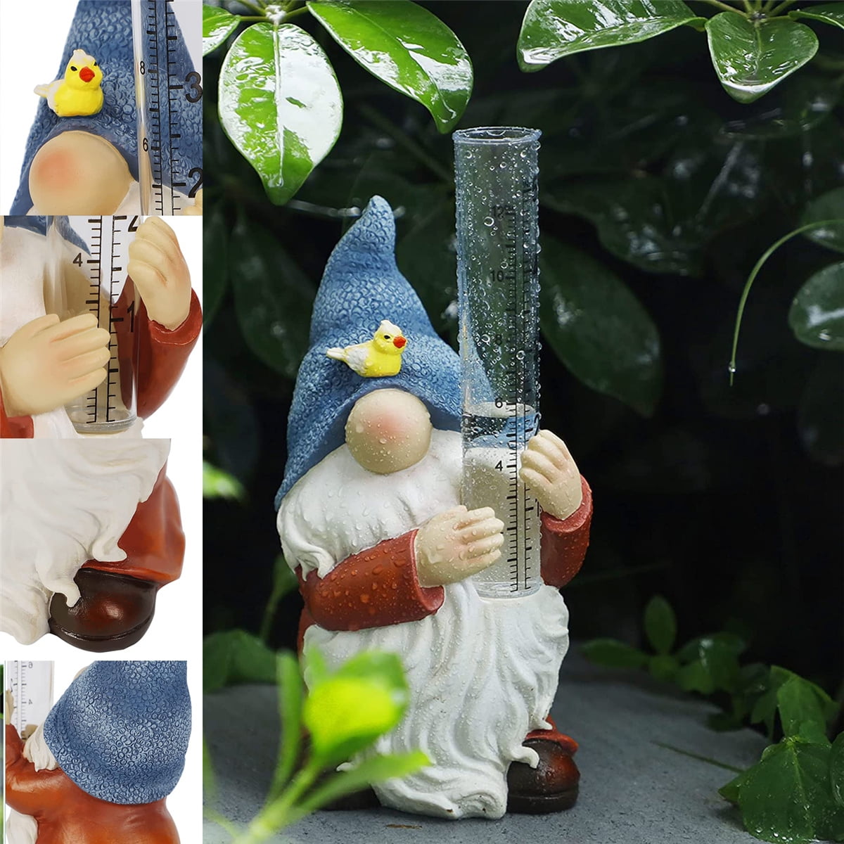 Gnome Garden Statue with a Rain Gauge Gnomes Garden Statues Outdoor Decorations Garden Water