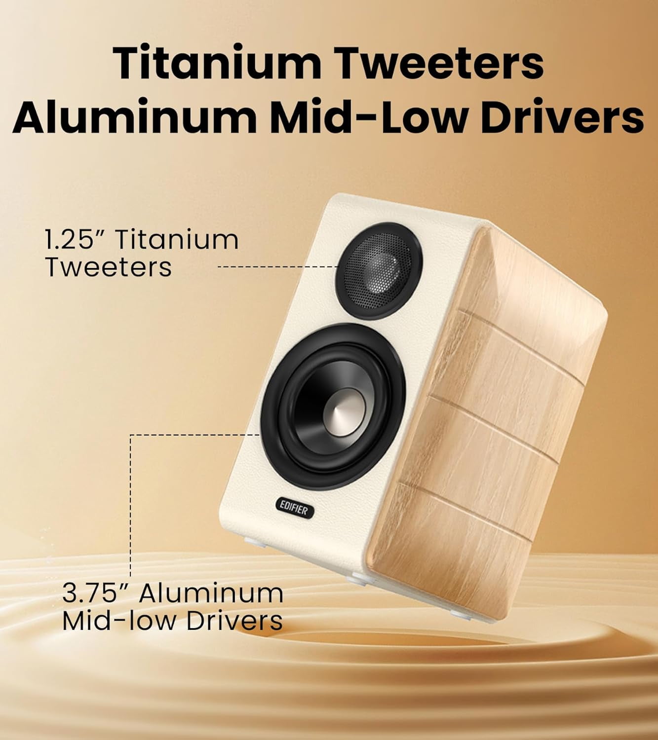Edifier Active Bookshelf Speakers, 2.0 Computer Hi-Fi Speaker System, 88W RMS Hi-Res Audio with LDAC Bluetooth USB-C Optical Coaxial RCA Input Subwoofer Output for Record Player TV, Pair - White
