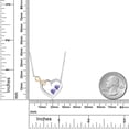 thumbnail image 2 of Gem Stone King 925 Sterling Silver and 10K Yellow Gold Blue Tanzanite and White Lab Grown Diamond Infinity Heart Pendant Necklace for Women (0.49 Cttw, Heart Shape 4MM, with 18 inch Chain), 2 of 3