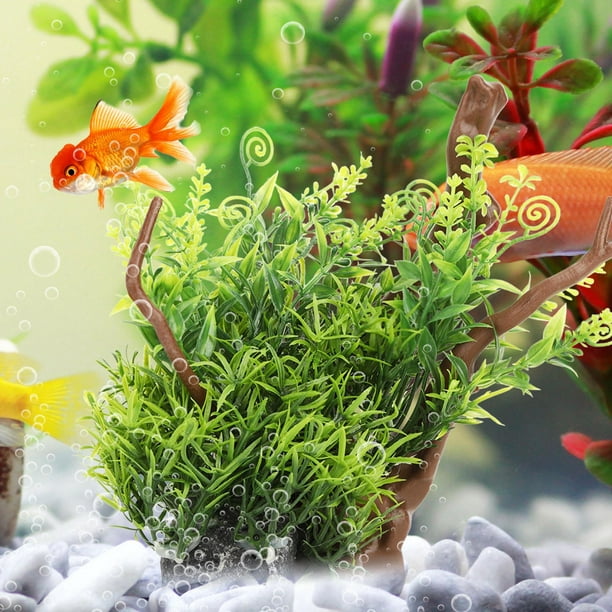 2 PCS PLASTIQUE Aménagement Paysager D'aquarium Plantes Pour