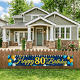 thumbnail image 6 of Blue Backdrop Banner with Golden Happy 80th Birthday Text Balloons and Star Decors Birthday Party Photography Props Birthday Decoration Party Supplies, 6 of 7