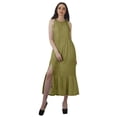 thumbnail image 1 of Moomaya Robe de Vacances pour Femmes en Rayonne, Col Licou, Sans Manches, Fente avant, Robe Imprimée, 1 of 4