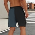 thumbnail image 6 of Gfyviroh Casual Shorts for Men Color Block Trendy Drawstring Beach Shorts Elastic Waist Patchwork Pockets Shorts, 6 of 9