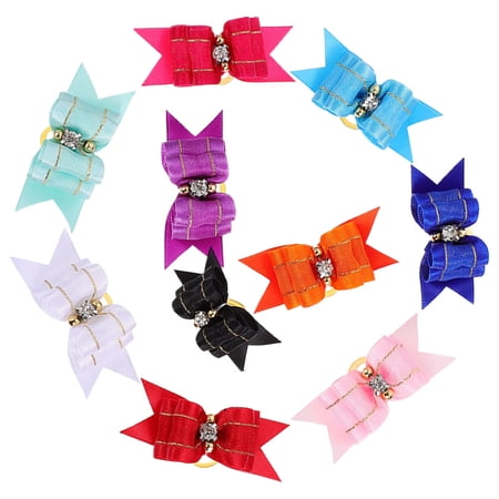 ULTNICE 10pcs Pet Hair Bow Assorted Color Festival Decoration for