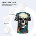 thumbnail image 3 of Hirioo Modern Hip-Hop Skull for Men's Baseball T-shirt Shirts Short Sleeve Casual Summer Button Stretch T Shirts,Size S-4XL-XX-Large, 3 of 7