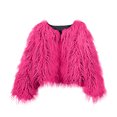 thumbnail image 5 of JGGSPWM Women's Cozy Shaggy Faux Furry Winter Outwear: Warm Long Sleeve Coat Jacket Hot Pink S, 5 of 7