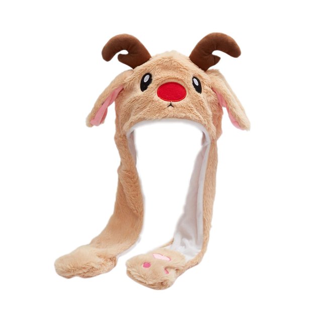 (2 Pack) Event & Party Cute Christmas Reindeer Hat With Moving Ears For Boys Girls Jumping Beating Accessory