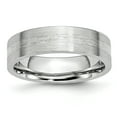 thumbnail image 1 of Bague avec Incrustation d'Argent Sterling en Satin 6mm Bande Plate Taille 7, 1 of 6