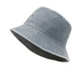 thumbnail image 2 of Njoeus Unisex Washed Cotton Bucket Hat Plain Summer Outdoor Beach Cap Jean Denim Travel Fisherman Sun Hat for Men Women, 2 of 3