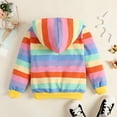 thumbnail image 4 of 2-9Year Kids Baby Girls Rainbow Pullover Hoodies Sweatshirt Casual Zip Up Loose Outwear Coat with Pockets, 4 of 10