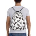 thumbnail image 2 of Drawstring Backpack - Sketch Chicken Black White Splash Proof Small Drawstring Gym Bag for Women Men, Cinch Sports String Bag Backpack for Travel Swimming Beach, 2 of 8