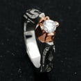 thumbnail image 4 of Rosebud Engagement Ring Solitaire Rose Gold Plated Womens Ginger Lyne Collection Size 10, 4 of 5