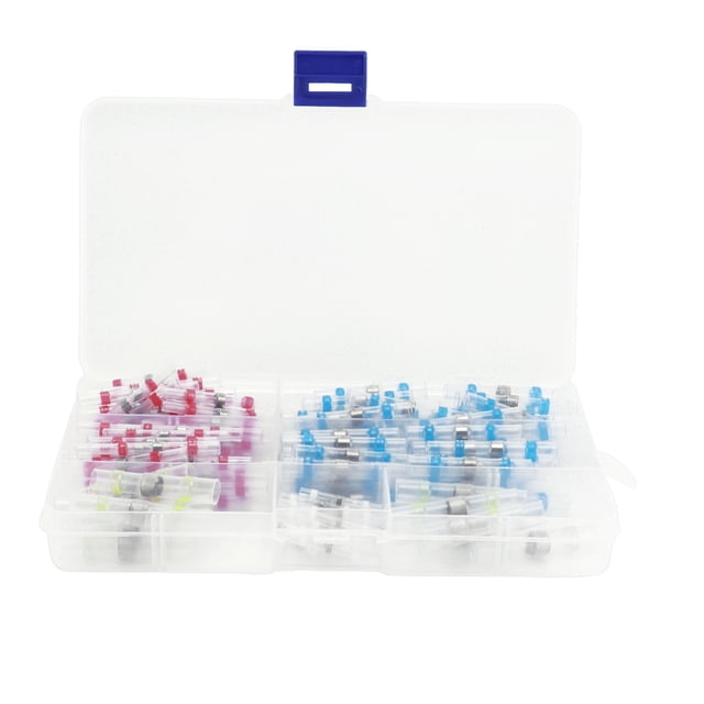 Conectores termorretráctiles a tope, aislados, impermeables, para cables eléctricos, terminales de anillo de soldadura de crimpado, 150 unidades