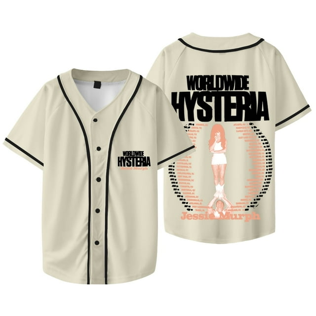 Jessie Murphy Worldwide Hysteria Tour Logo Veste de Baseball Tee Unisexe Col en V Manches Courtes T-Shirts,S,Style 5