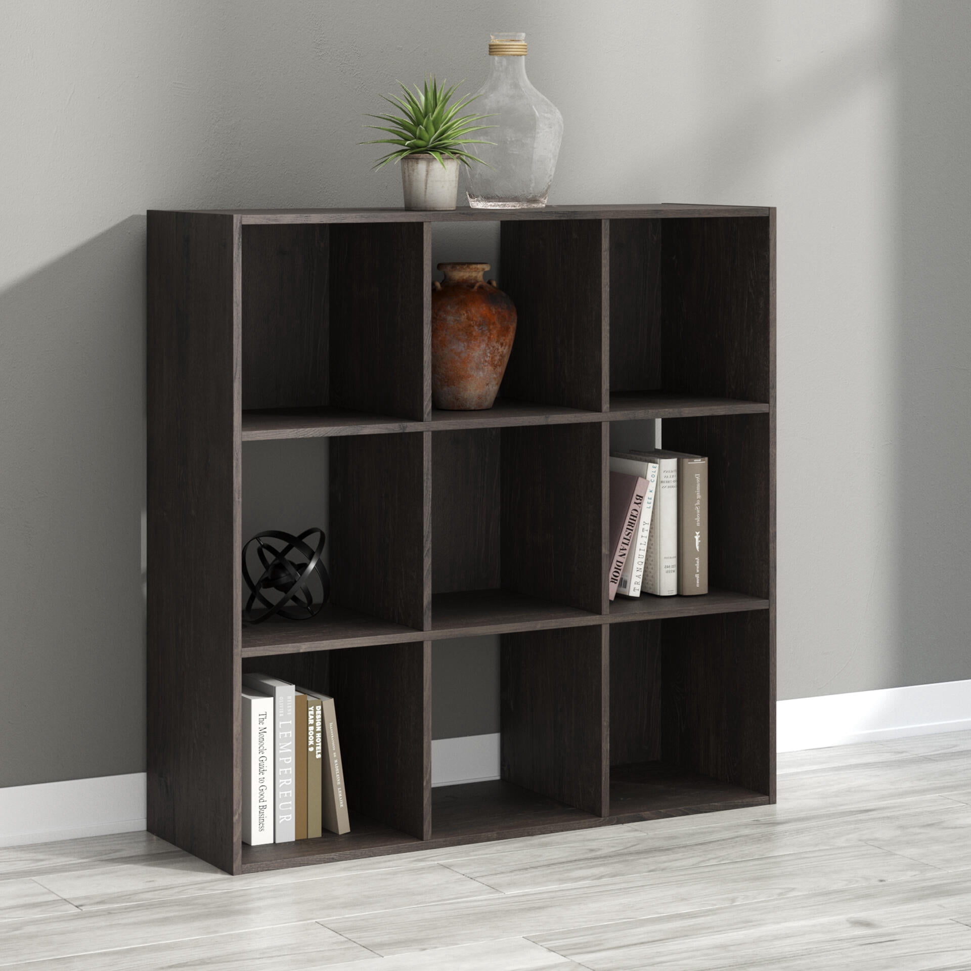 Signature Design by Ashley Piperton 9 Cube Storage Organizer with Charcoal Finish