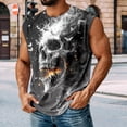 thumbnail image 4 of adaychics Skull Tank Tops for Men Skull Crewneck Fashion Graphic Tank Tops Summer Sleeveless Shirts for Gym Workout, 4 of 6