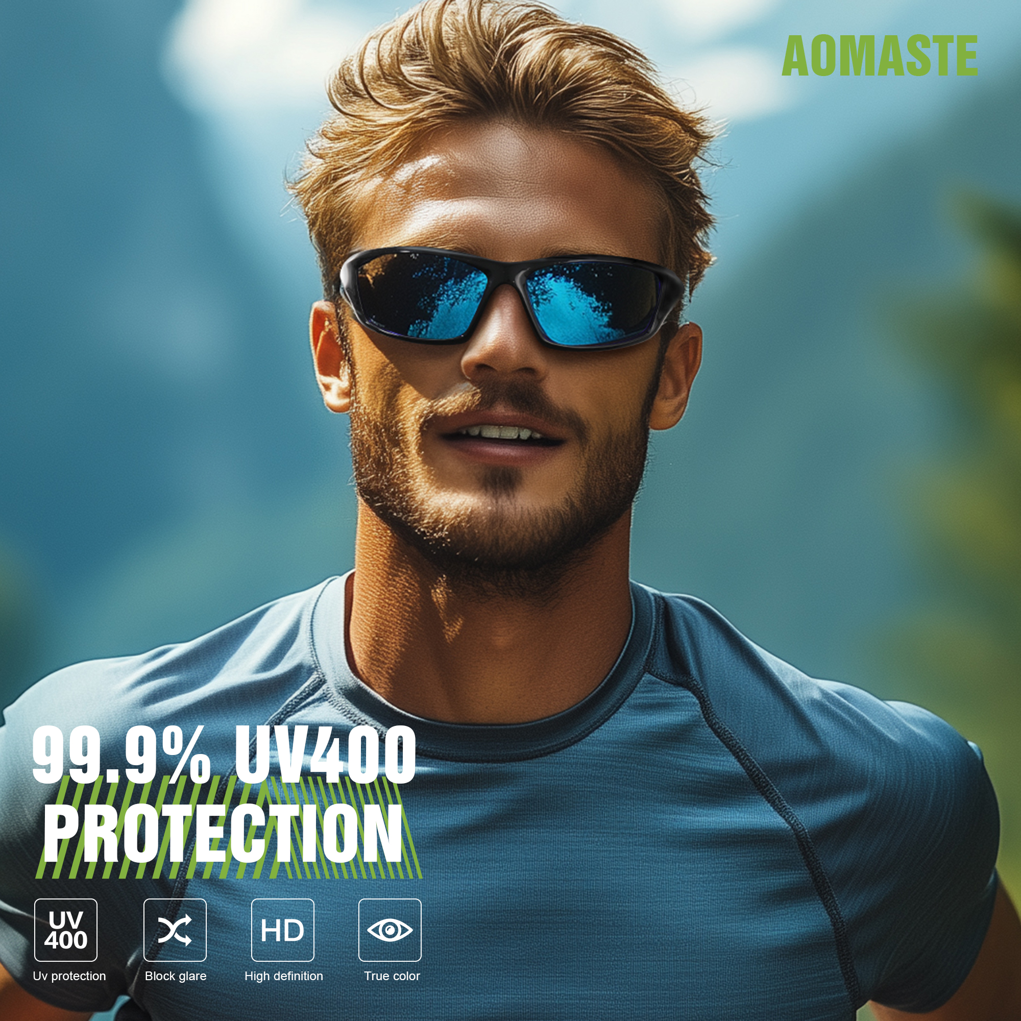 AOMASTE Polarized Sport Sunglasses for Men, 3-Pack photo 6